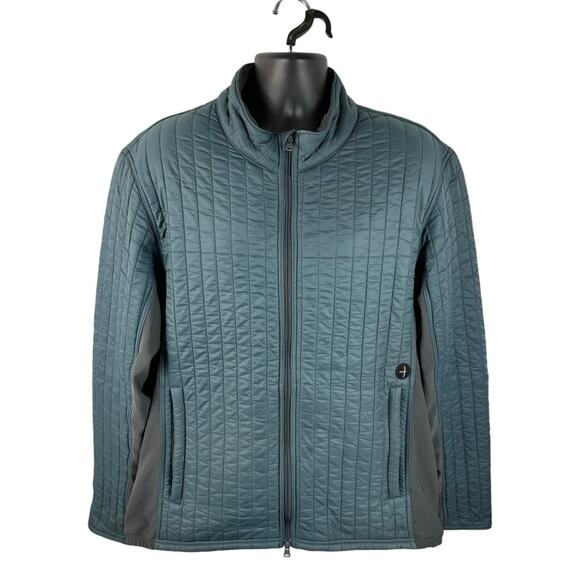 Relwen Other - Relwen Vertical Insulator Quilted Hybrid Jacket Fleece Lined Blue Full Zip 2XL
